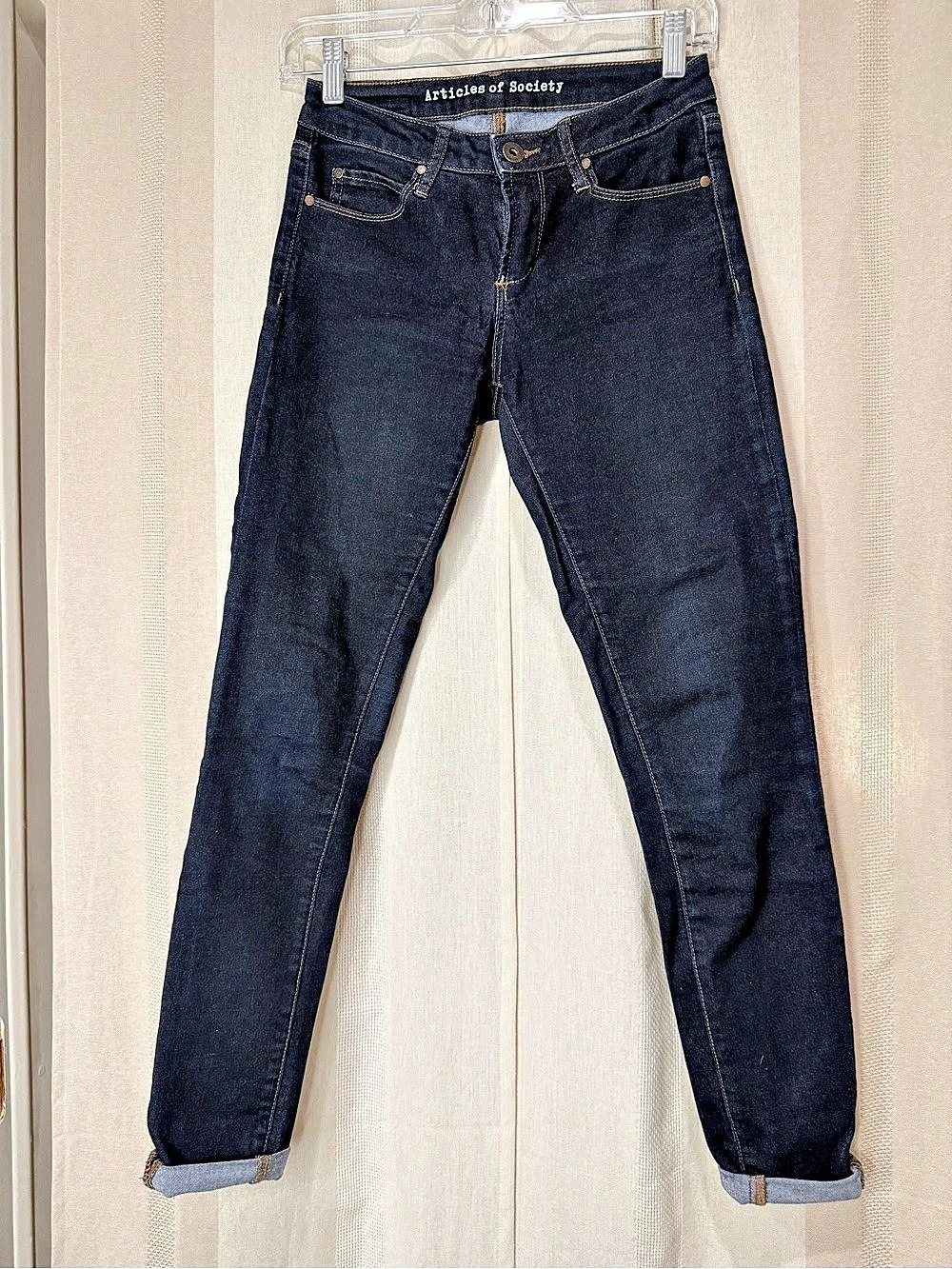 Articles of Society Dark Wash Skinny Jeans Waist 24 Black